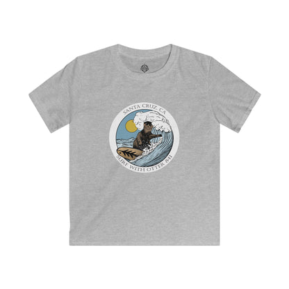 Surf with Otter 841 by Thiago Bianchini Kids - Soft Style U.S. Cotton T-Shirt
