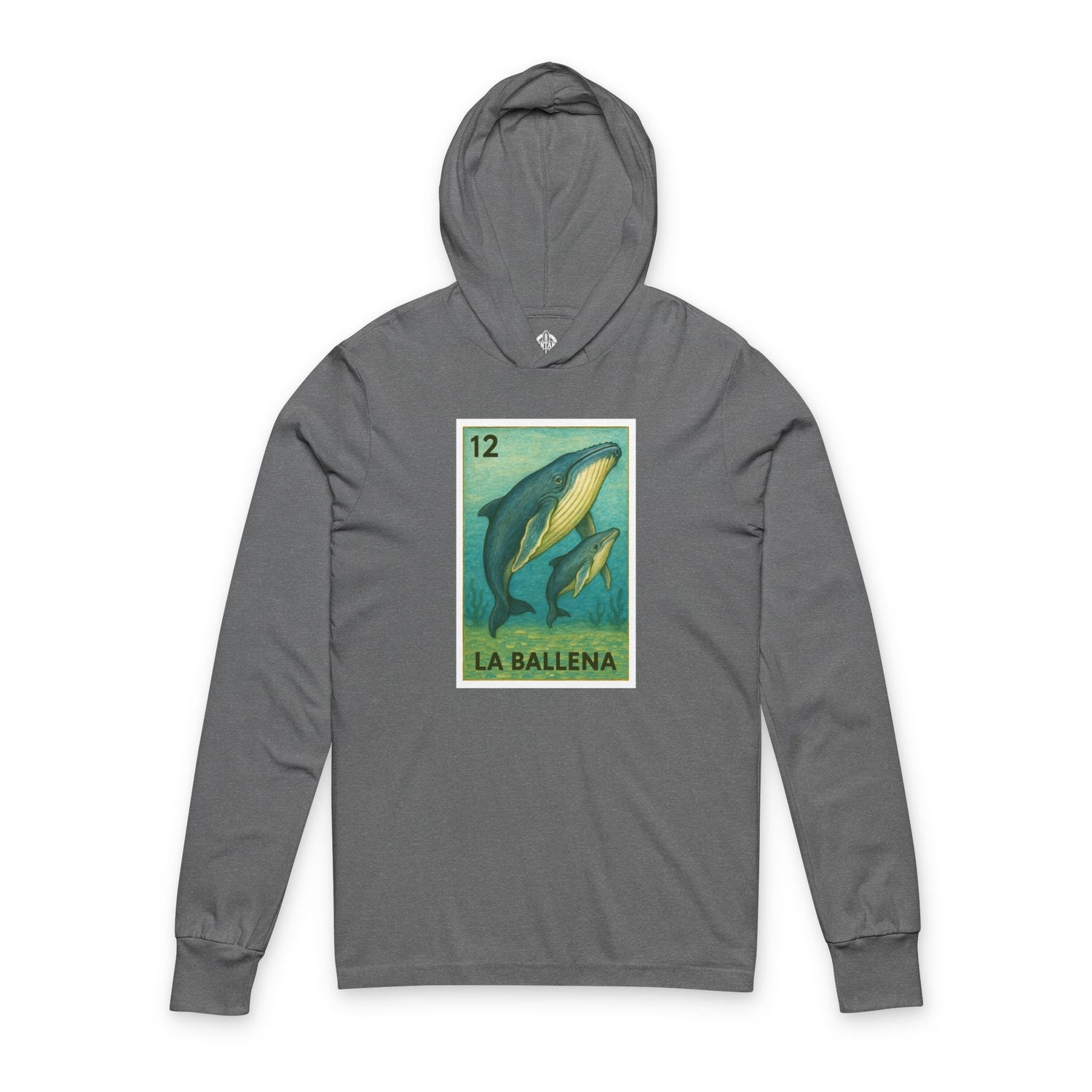 Whale Lotería Unisex - Cotton Hooded Long Sleeve Hooded T-Shirt (La Ballena)