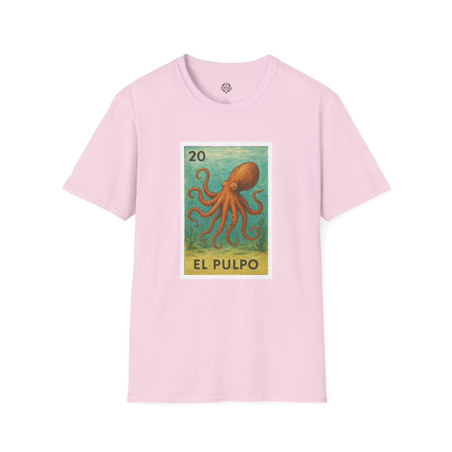 Octopus Lotería Unisex - Soft Style U.S. Cotton T-Shirt (El Pulpo)