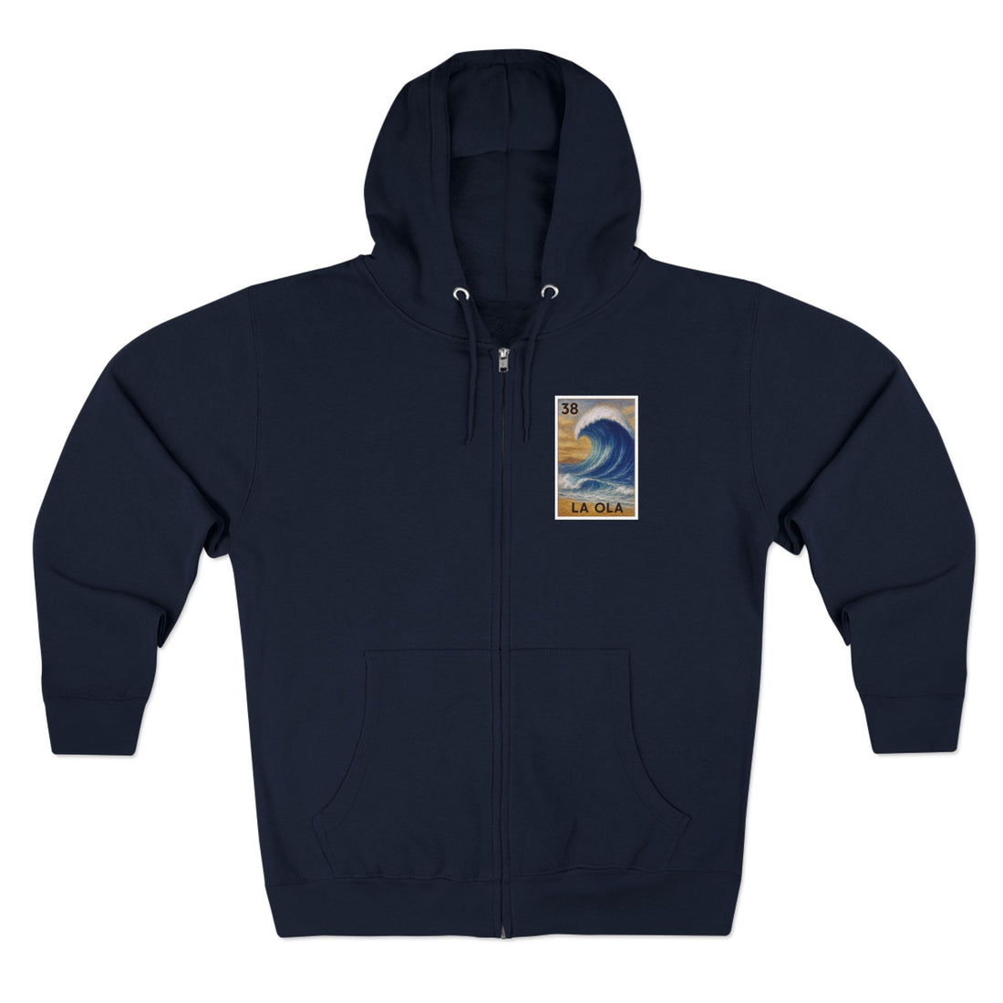 Wave Lotería Unisex - Zip Cotton Blend Fleece Hoodie (La Ola)