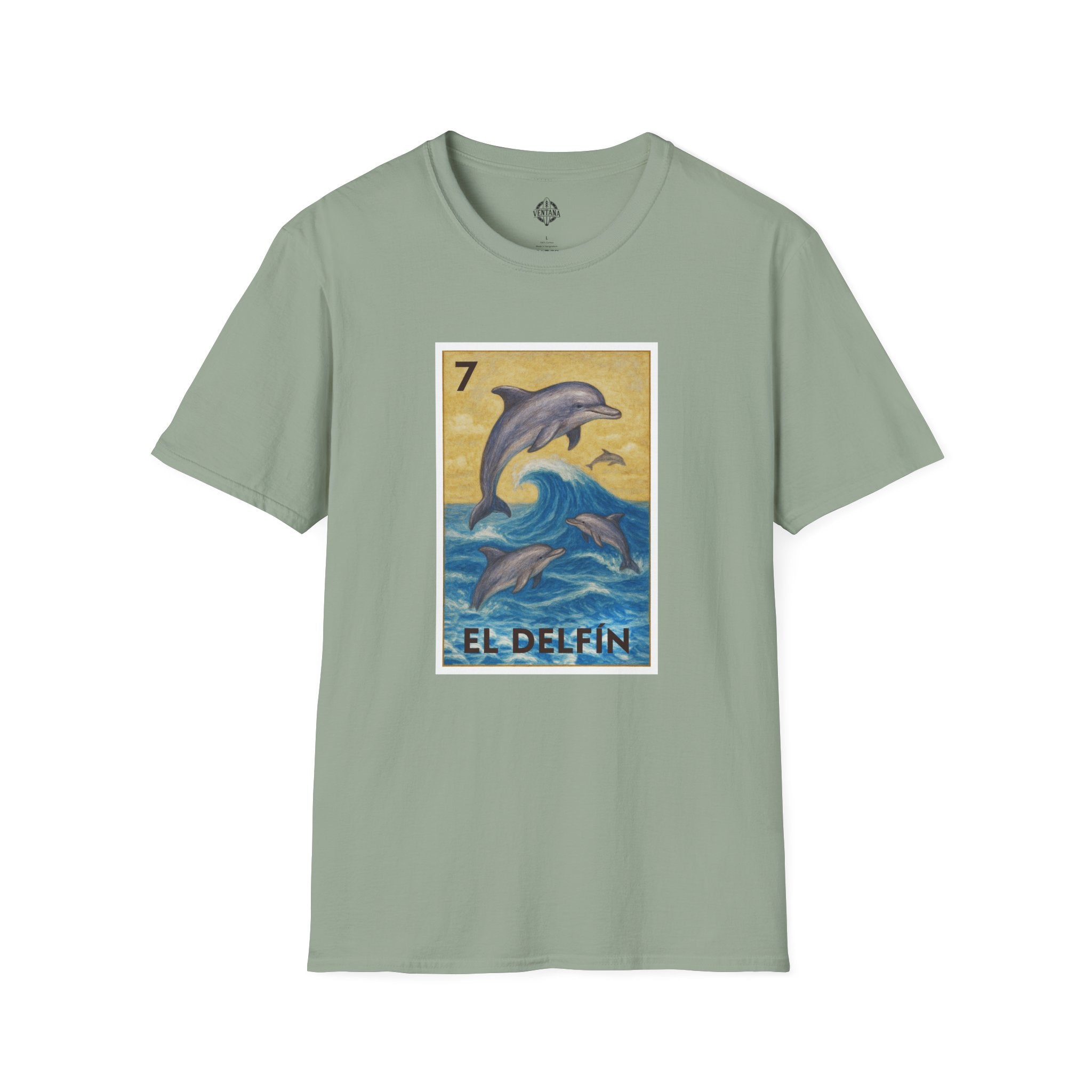 Dolphin Lotería Unisex - Soft Style U.S. Cotton T-Shirt (El Delfín)