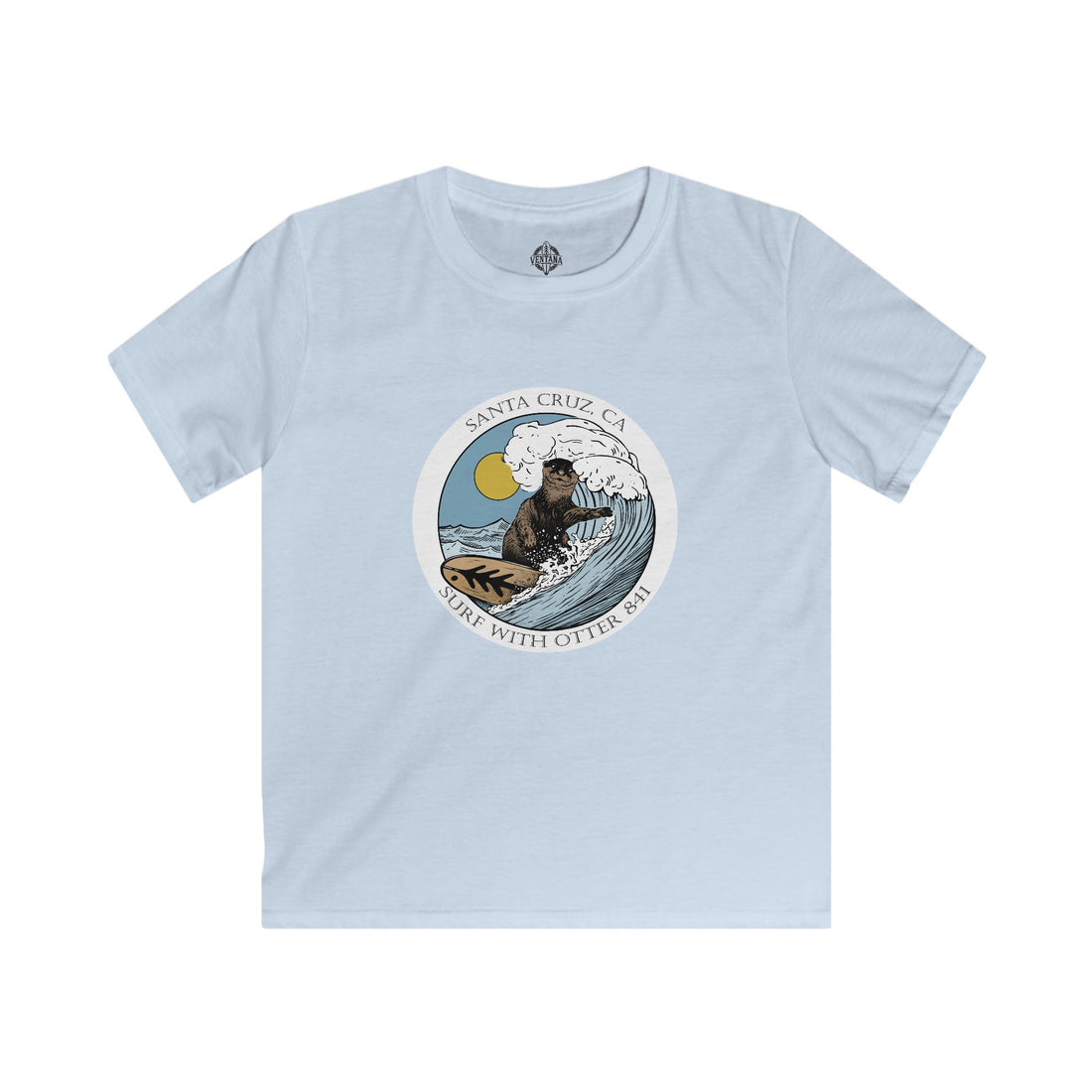 Surf with Otter 841 by Thiago Bianchini Kids - Soft Style U.S. Cotton T-Shirt