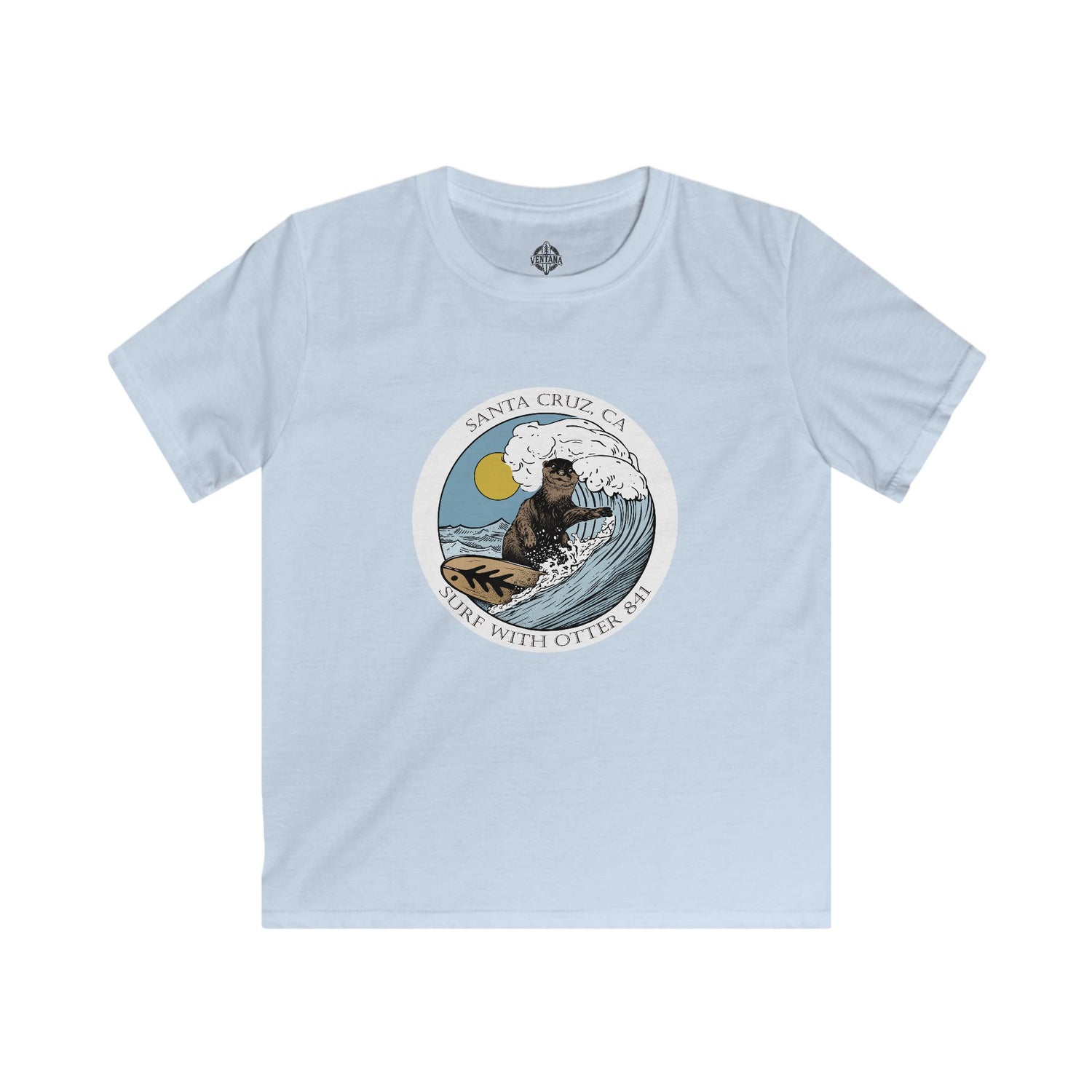 Surf with Otter 841 by Thiago Bianchini Kids - Soft Style U.S. Cotton T-Shirt