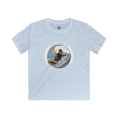 Surf with Otter 841 by Thiago Bianchini Kids - Soft Style U.S. Cotton T-Shirt