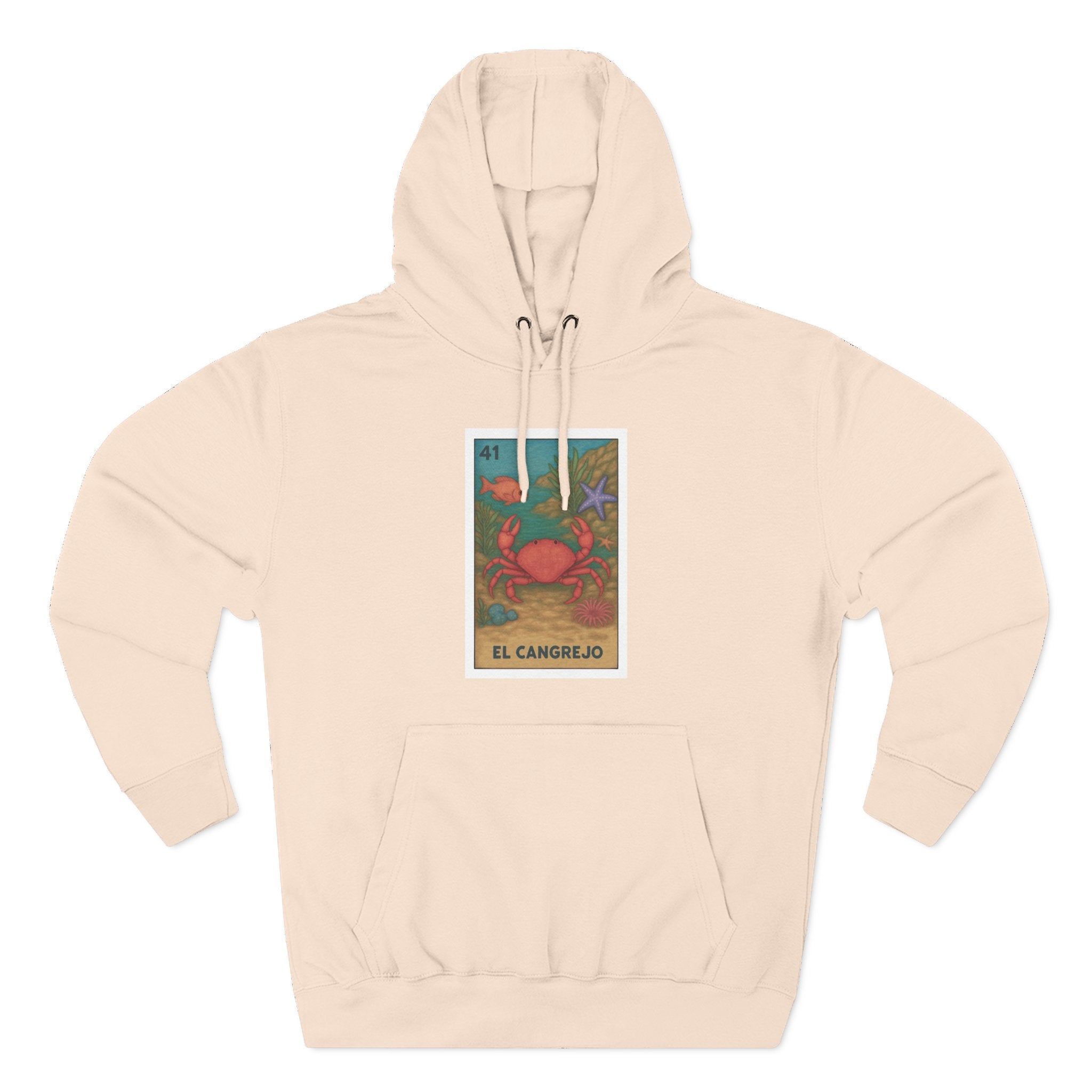 Crab Lotería Unisex - Pull-Over Cotton Blend Fleece Hoodie (El Cangrejo)