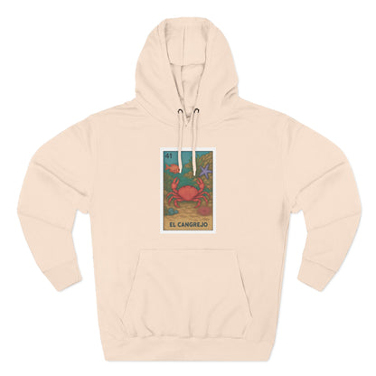 Crab Lotería Unisex - Pull-Over Cotton Blend Fleece Hoodie (El Cangrejo)