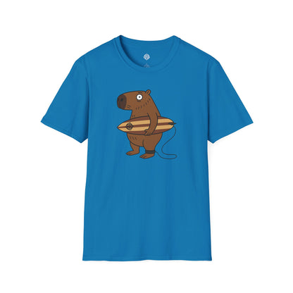Capybara Surfer Unisex - Soft Style U.S. Cotton T-Shirt