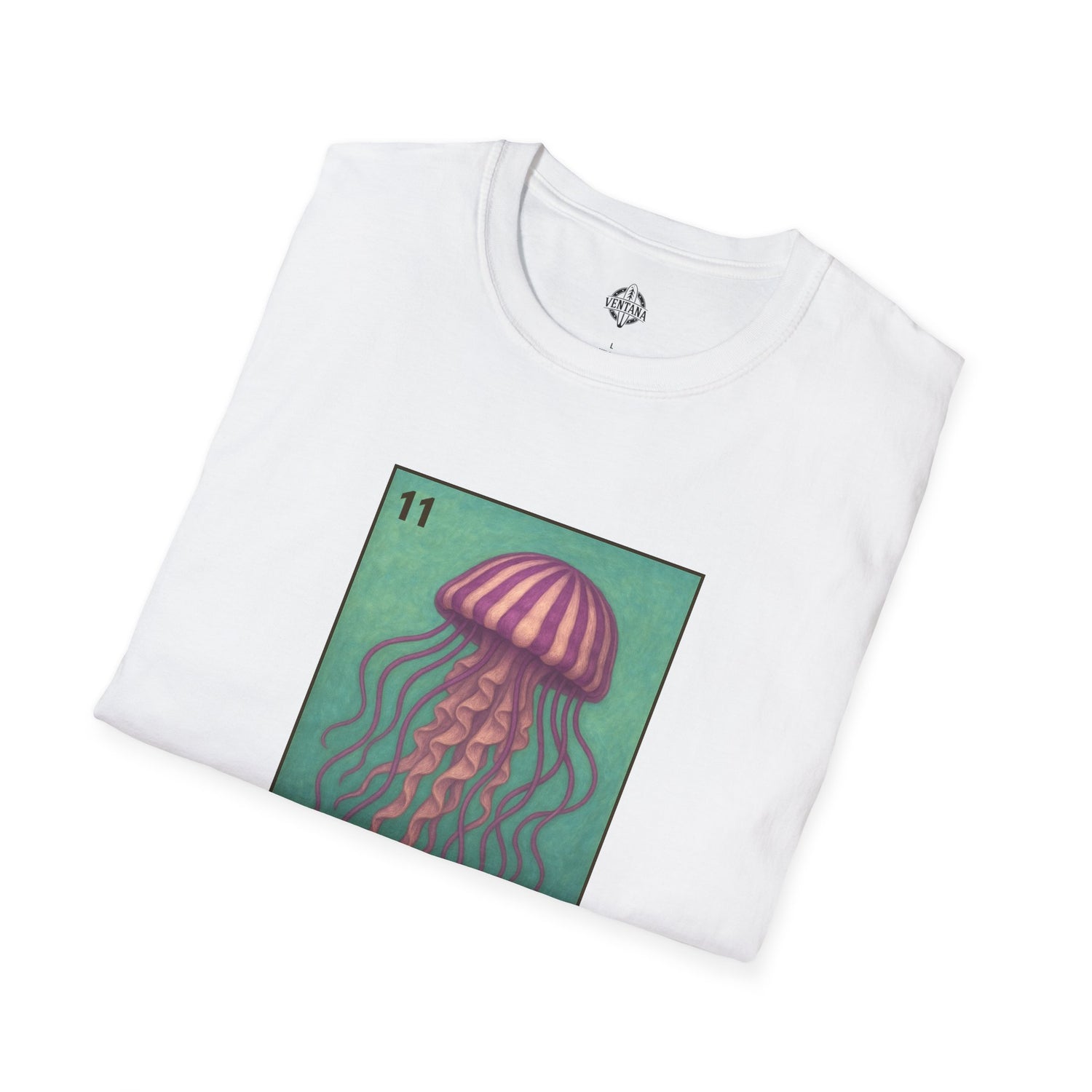 Sea Jelly Lotería Unisex - Soft Style U.S. Cotton T-Shirt (La Medusa)