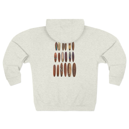 Ventana Wooden Surfboards Unisex - Zip Cotton Blend Fleece Hoodie