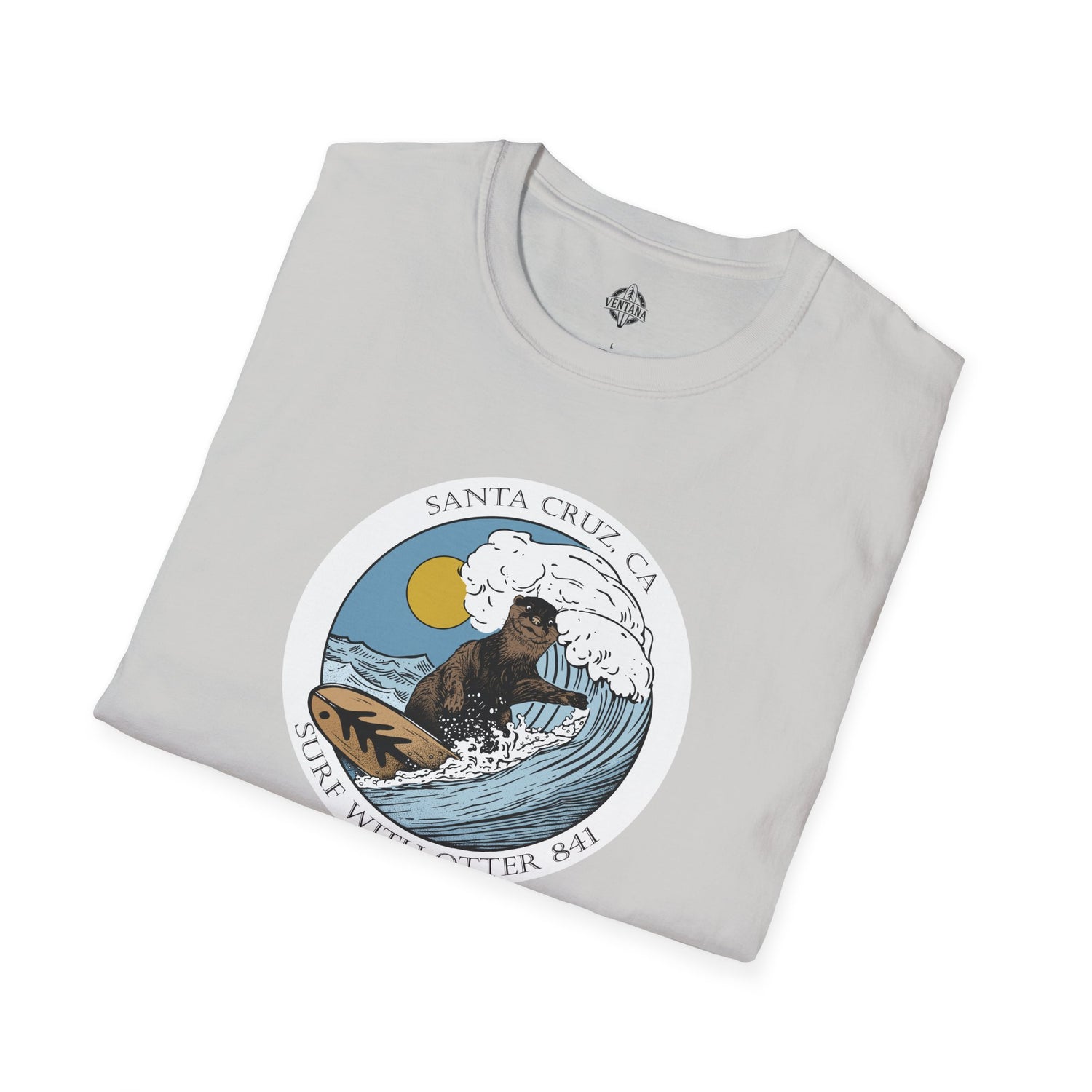 Surf with Otter 841 by Thiago Bianchini Unisex - Soft Style U.S. Cotton T-Shirt