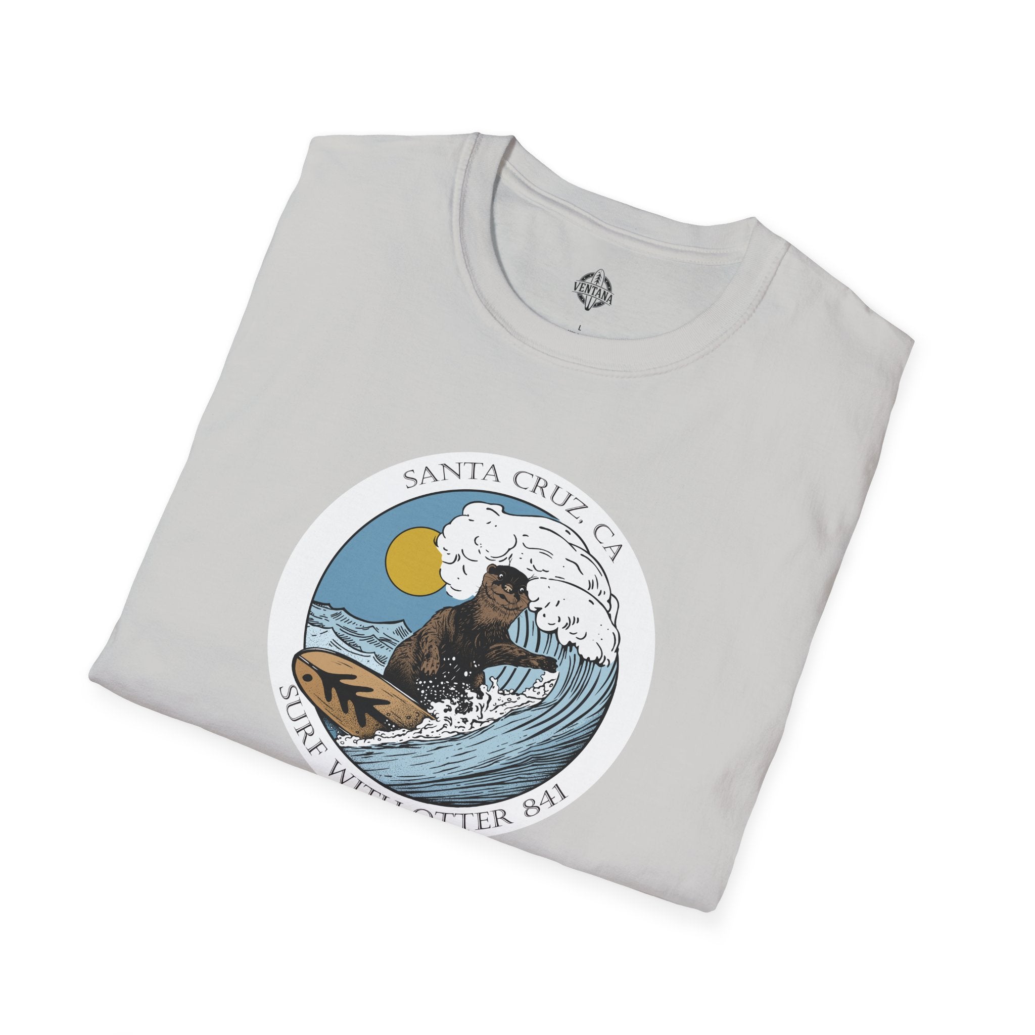 Surf with Otter 841 by Thiago Bianchini Unisex - Soft Style U.S. Cotton T-Shirt