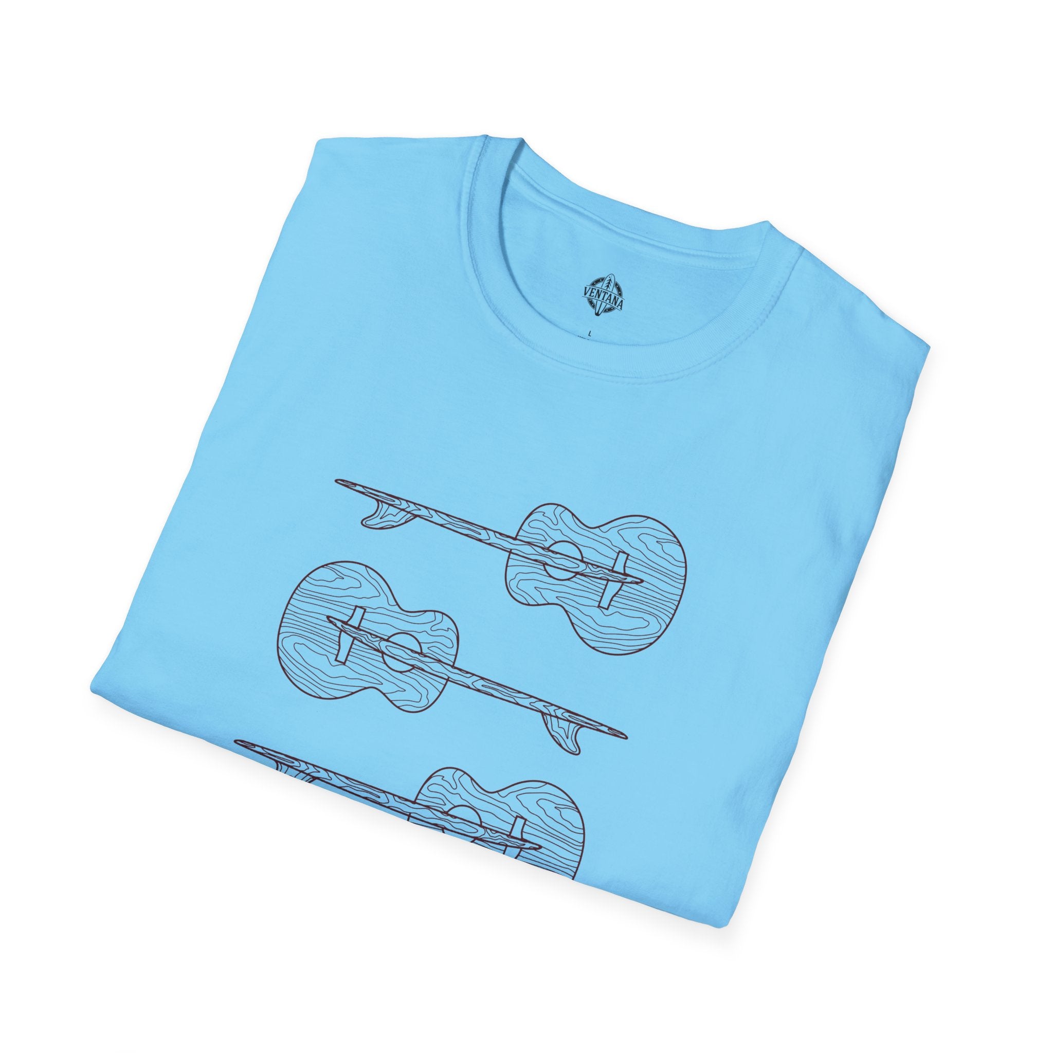 Ventana Santa Cruz Guitar Collab Unisex - Soft Style U.S. Cotton T-Shirt