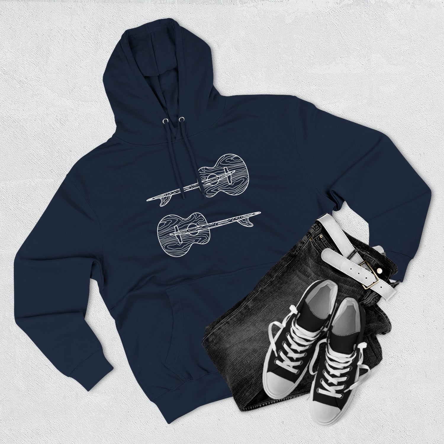 Ventana Santa Cruz Guitar Collab Unisex - Pull-Over Cotton Blend Fleece Hoodie