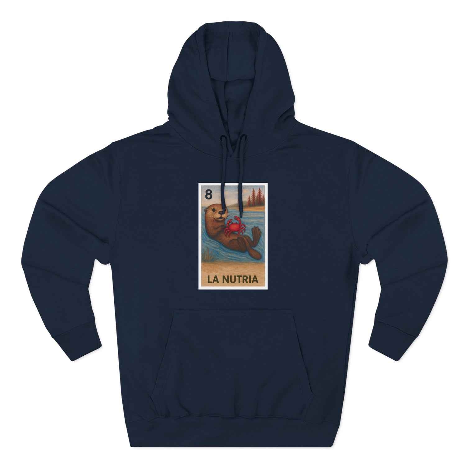 Sea Otter Lotería Unisex - Pull-Over Cotton Blend Fleece Hoodie (La Nutria)