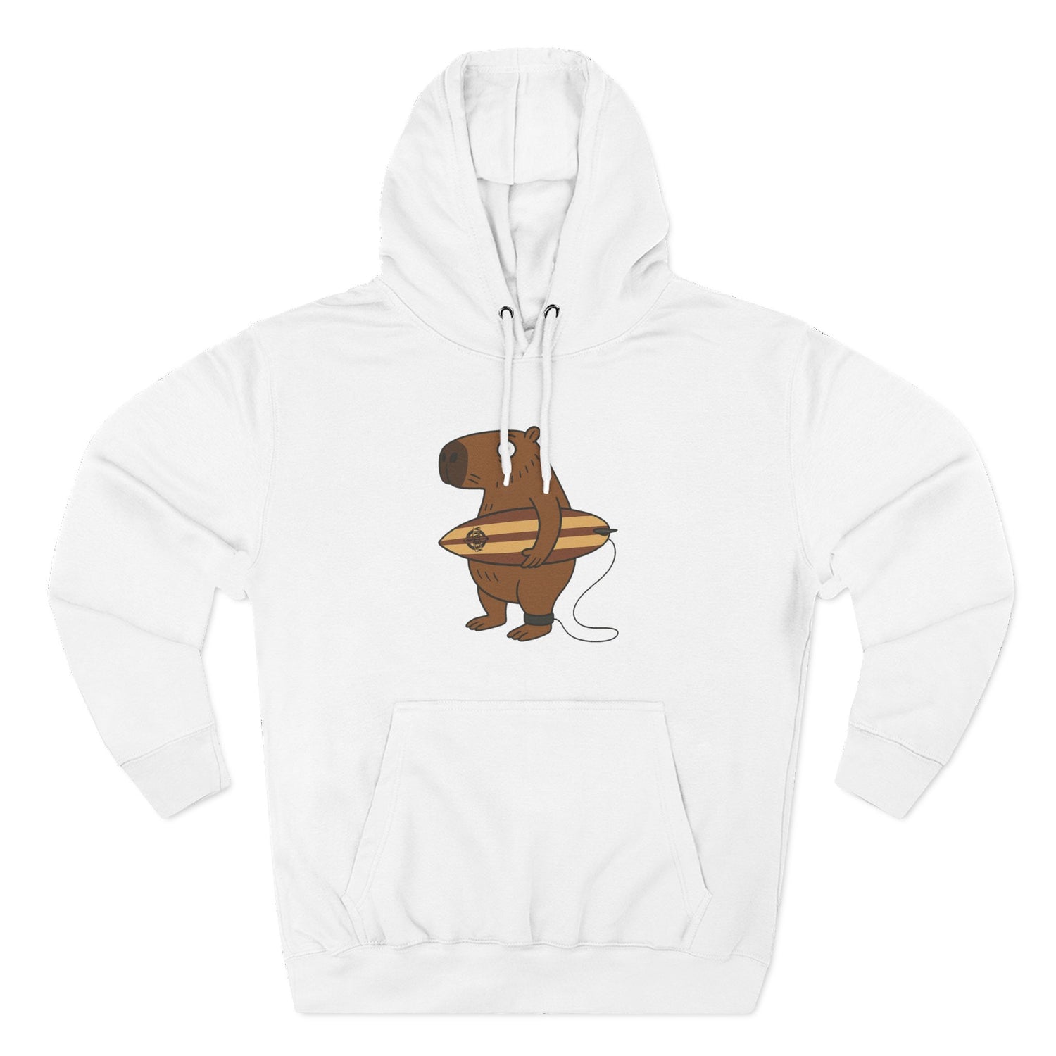 Capybara Surfer Unisex - Pull-Over Cotton Blend Fleece Hoodie