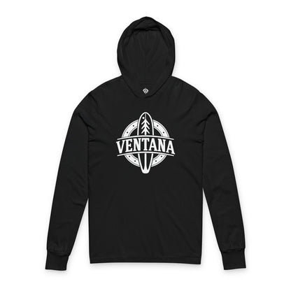 Ventana Treefish Logo Unisex - Cotton Long Sleeve Hooded T-Shirt