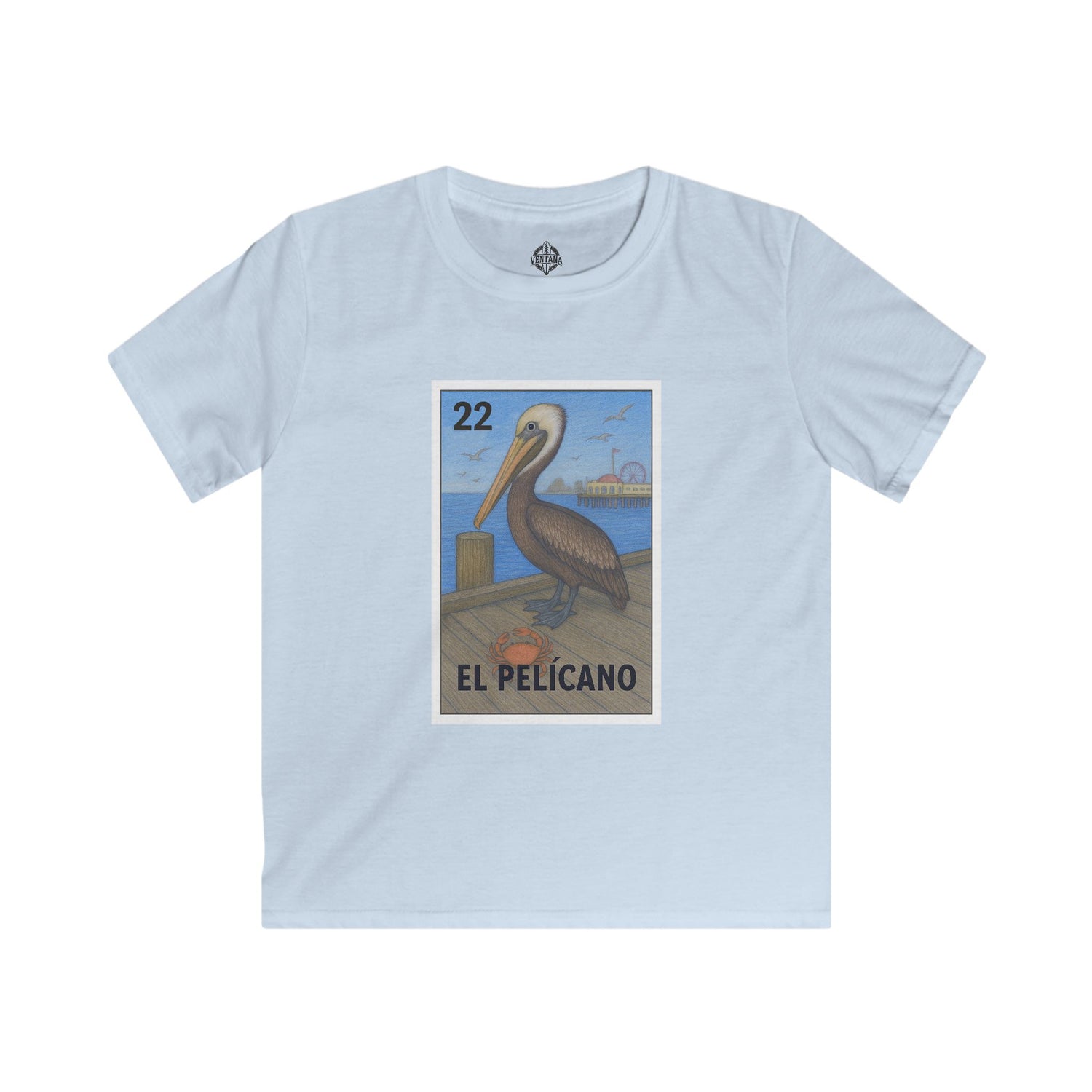 Pelican Lotería Kids - Soft Style U.S. Cotton T-Shirt (El Pelícano)