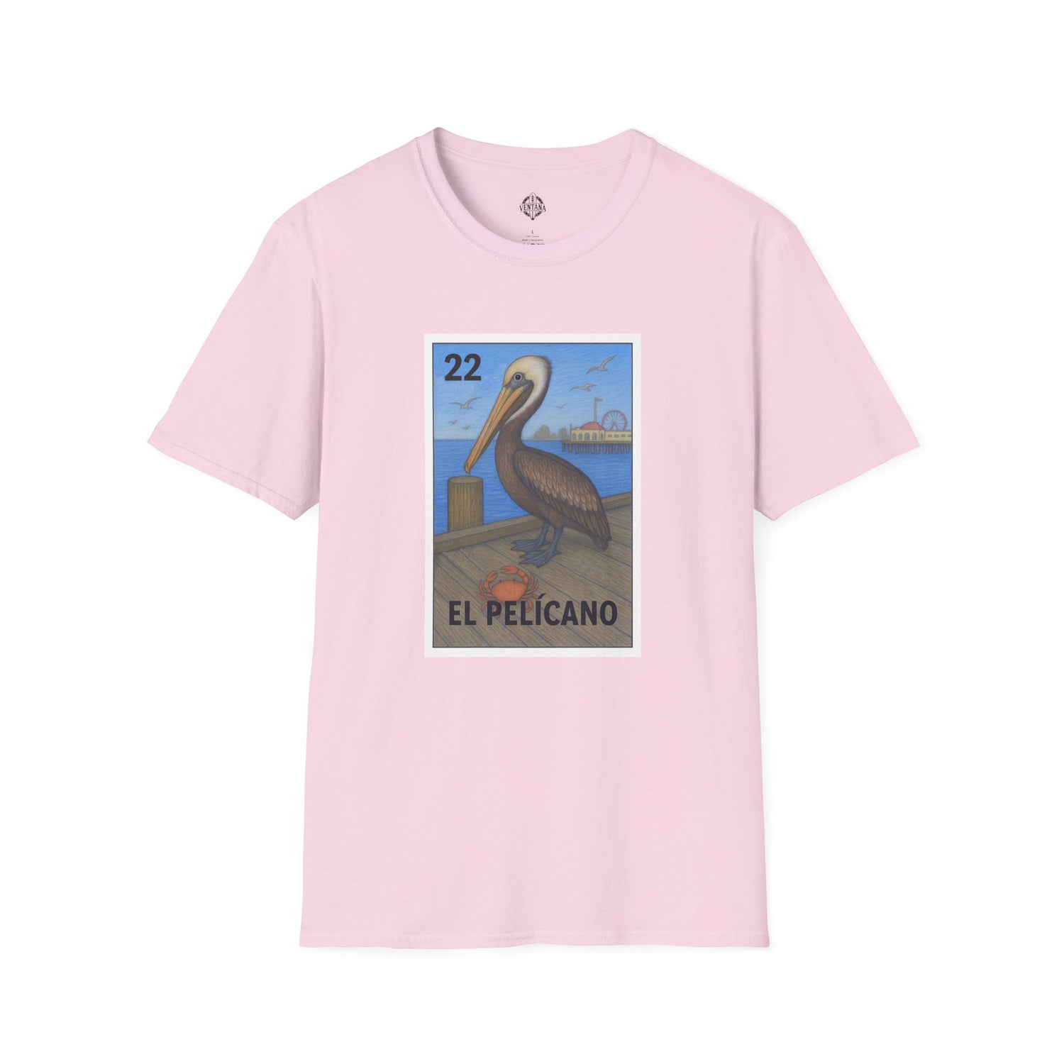 Pelican Lotería Unisex - Soft Style U.S. Cotton T-Shirt (El Pelícano)
