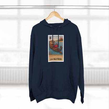 Sea Otter Lotería Unisex - Pull-Over Cotton Blend Fleece Hoodie (La Nutria)