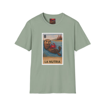 Sea Otter Lotería Unisex - Soft Style U.S. Cotton T-Shirt (La Nutria)