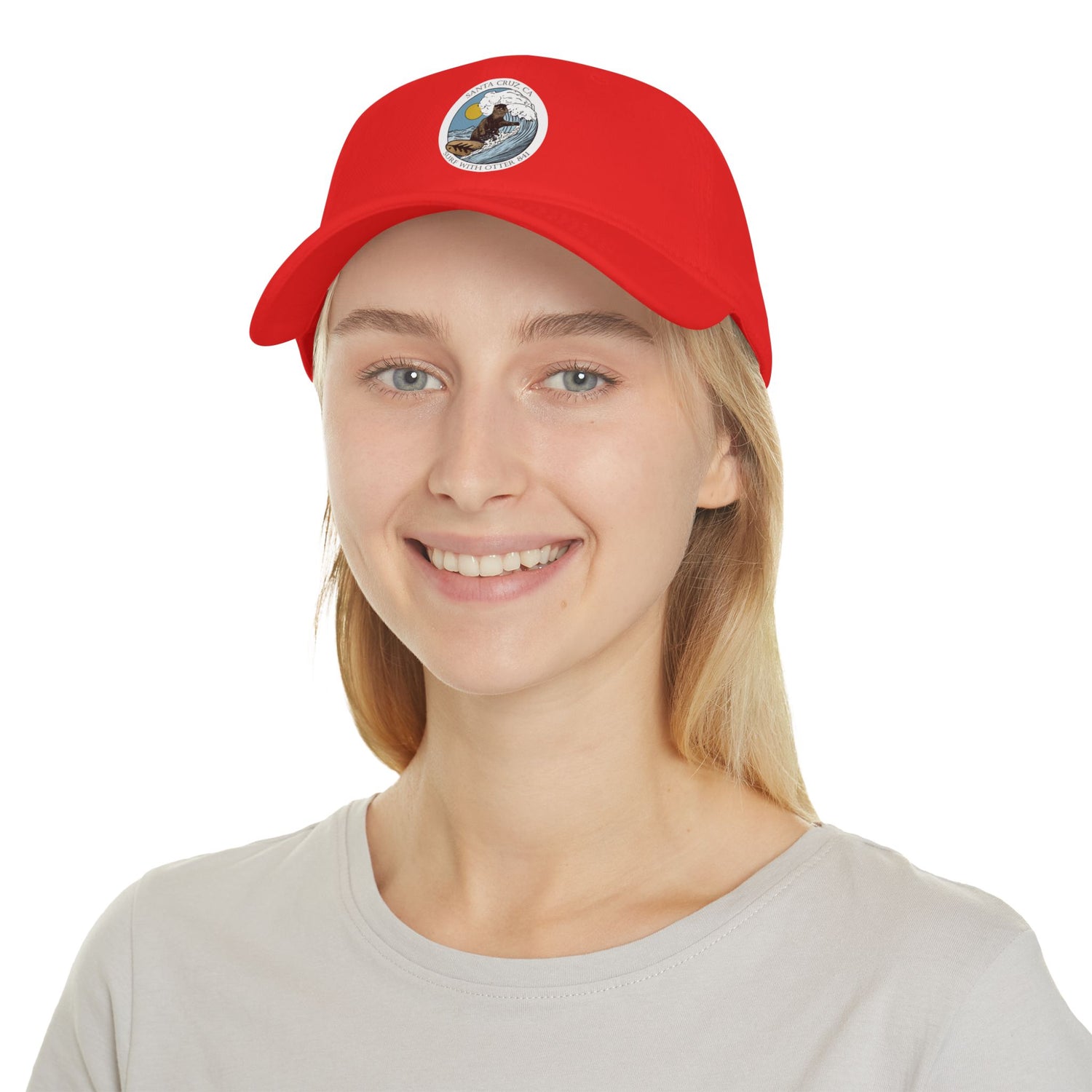 Surf with Otter 841 by Thiago Bianchini - 100% Cotton Baseball Cap