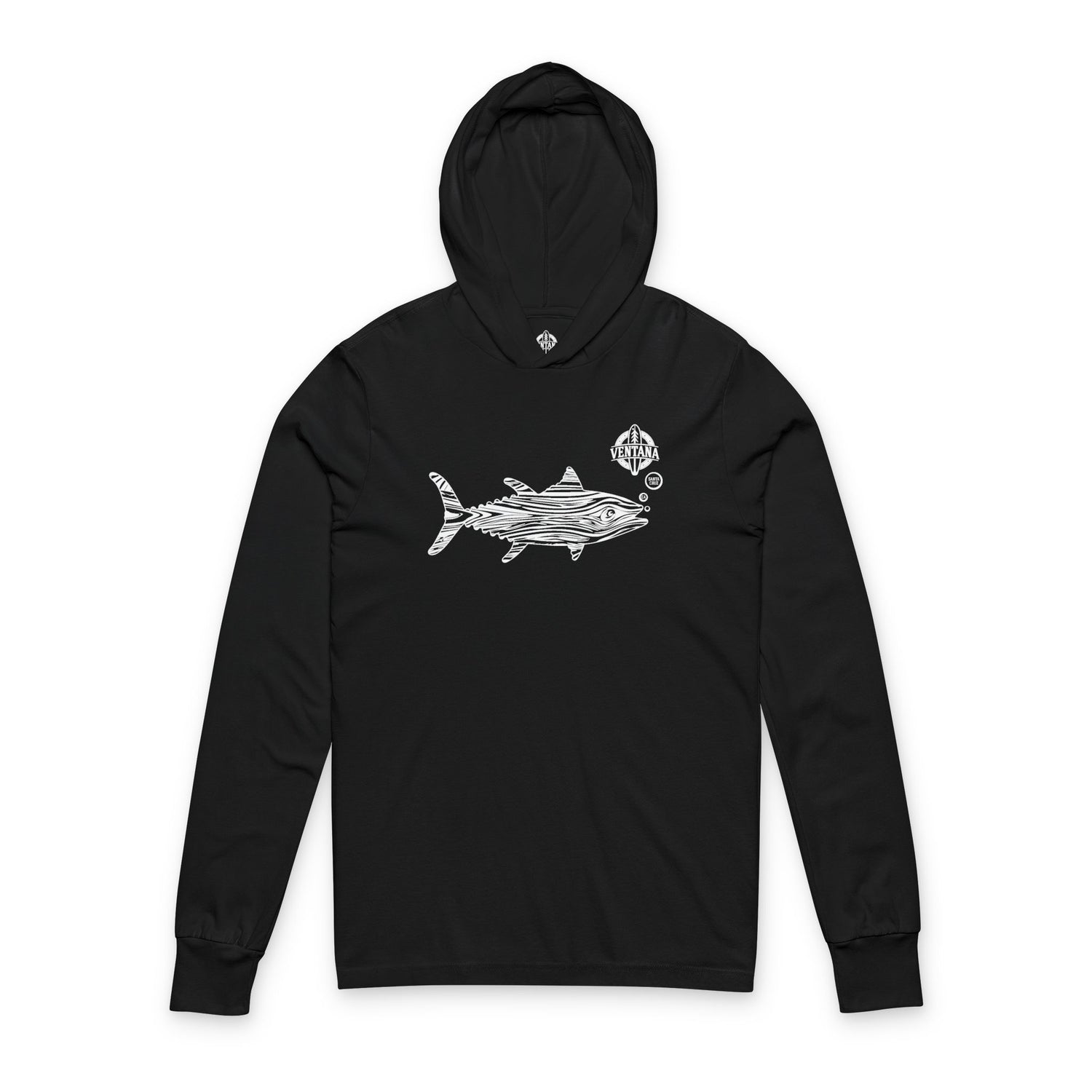 Ventana Wooden Tuna Unisex - Cotton Long Sleeve Hooded T-Shirt