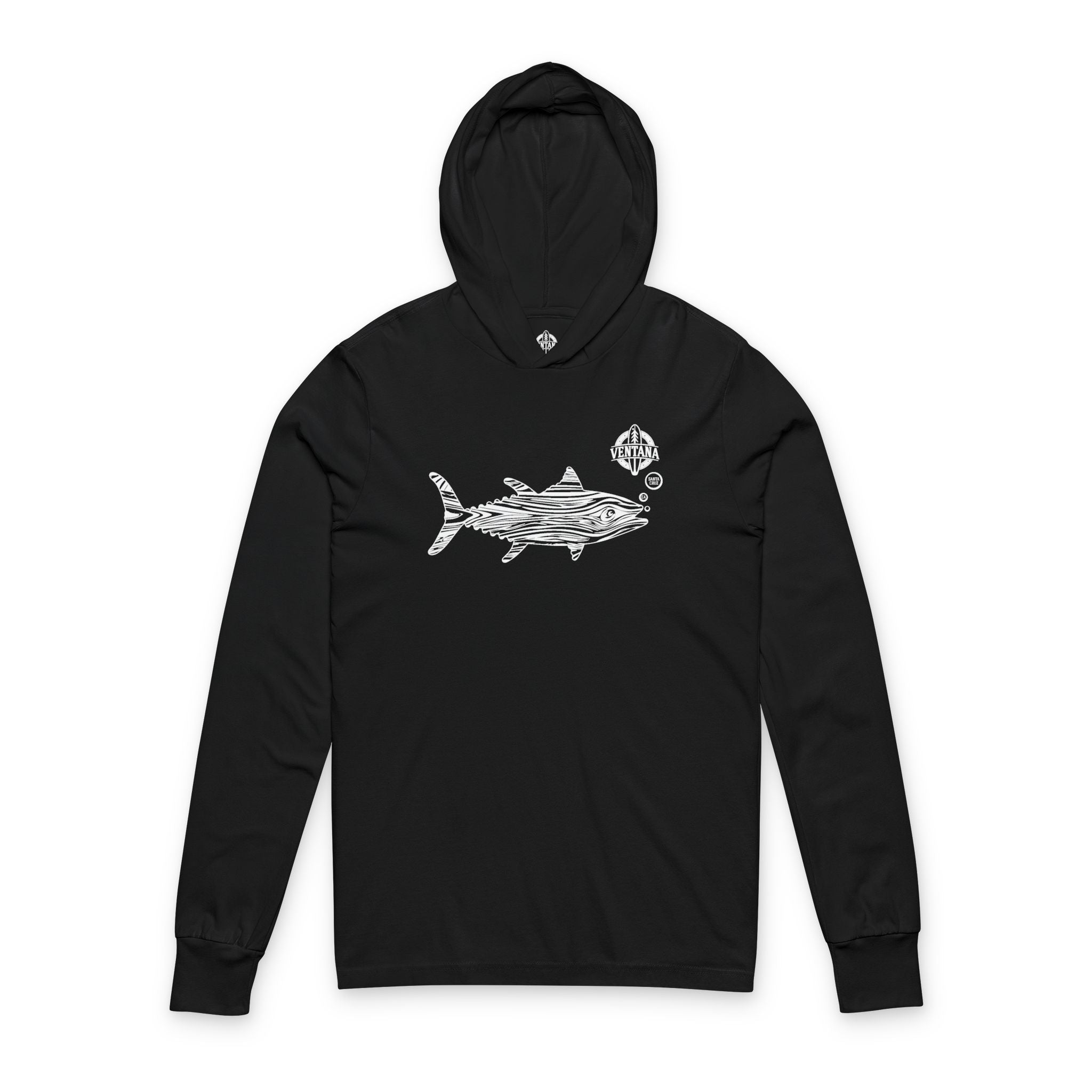 Ventana Wooden Tuna Unisex - Cotton Long Sleeve Hooded T-Shirt