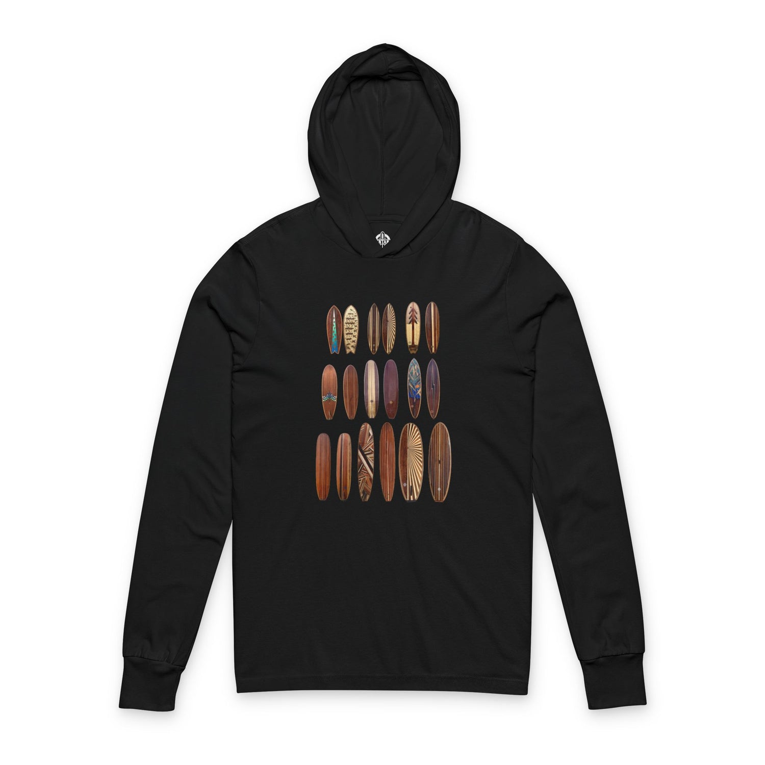 Ventana Wooden Surfboards Unisex - Cotton Long Sleeve Hooded T-Shirt