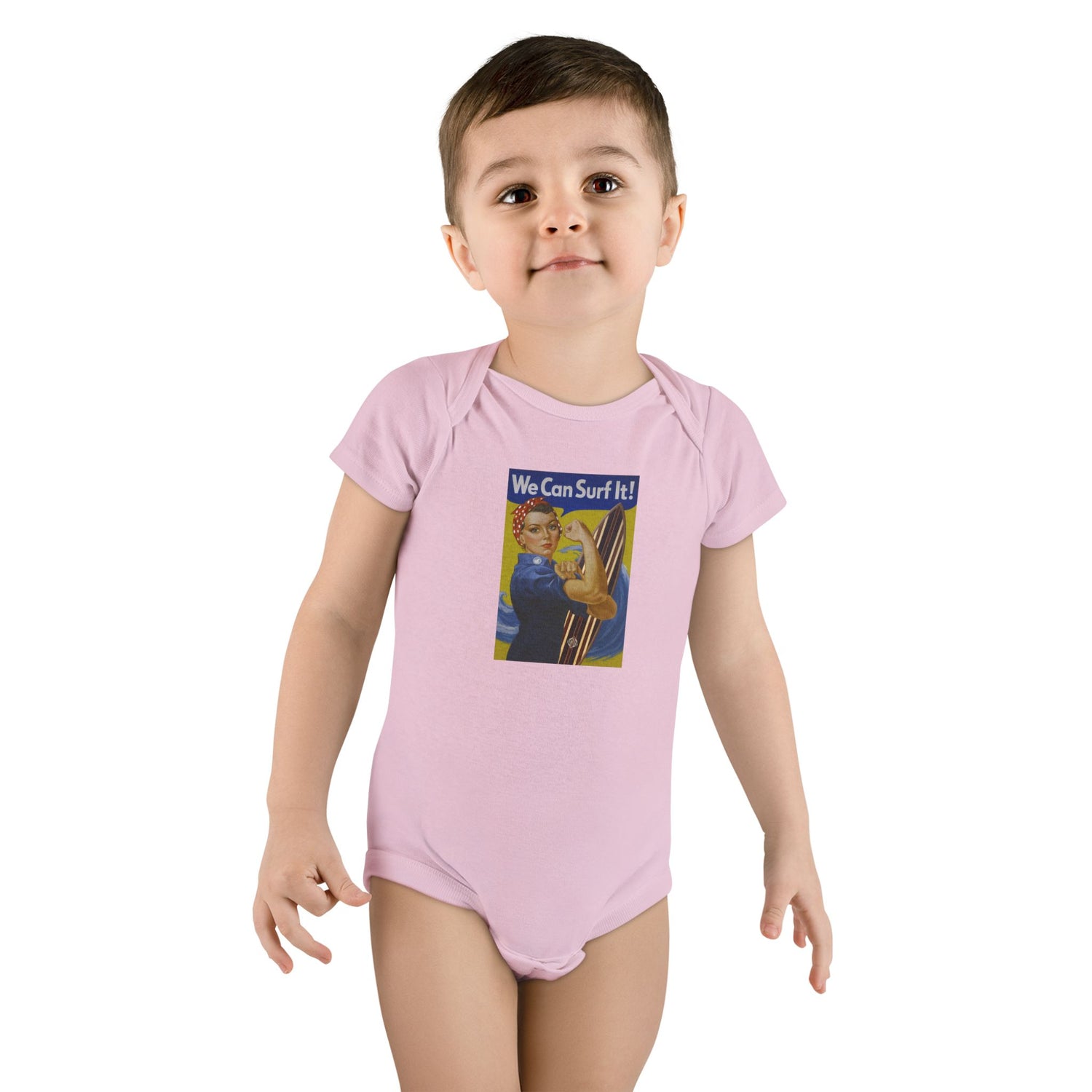 Rosie the Surfer - Baby Short Sleeve 100% Cotton Onesie