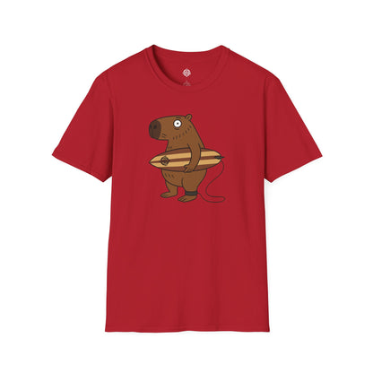Capybara Surfer Unisex - Soft Style U.S. Cotton T-Shirt