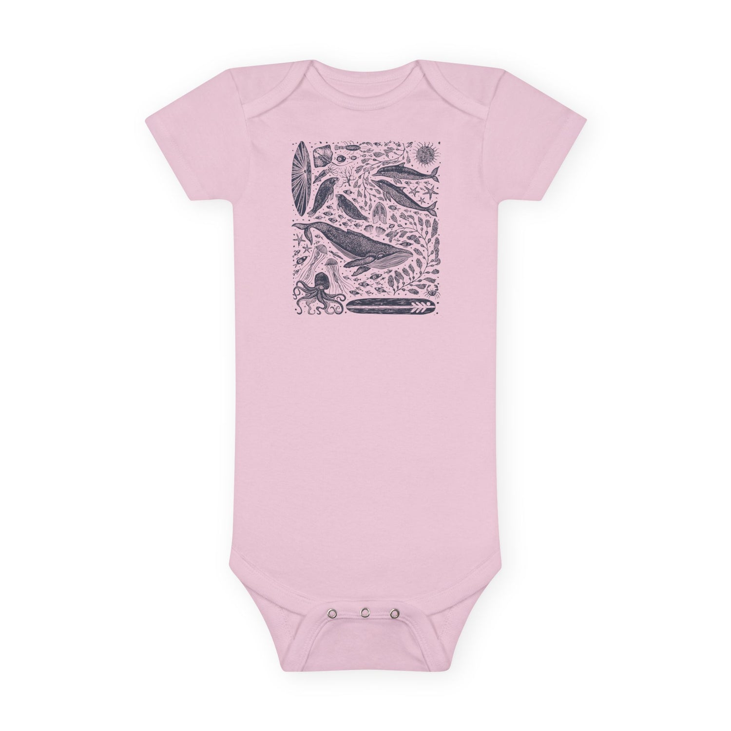 Ventana Marine Life by Lili Arnold - Baby Short Sleeve 100% Cotton Onesie
