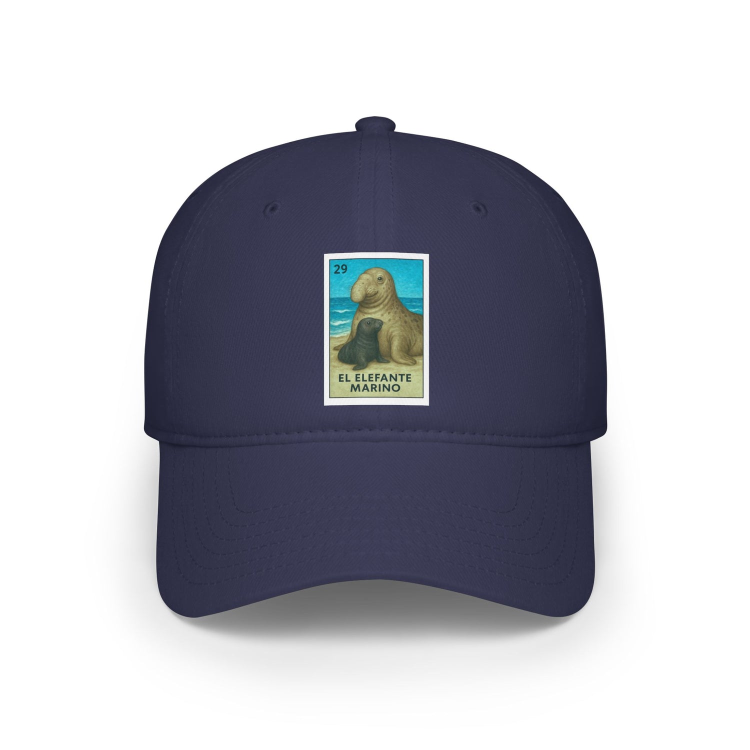 Elephant Seal Lotería Unisex - 100% Cotton Baseball Cap (El Elefante Marino)
