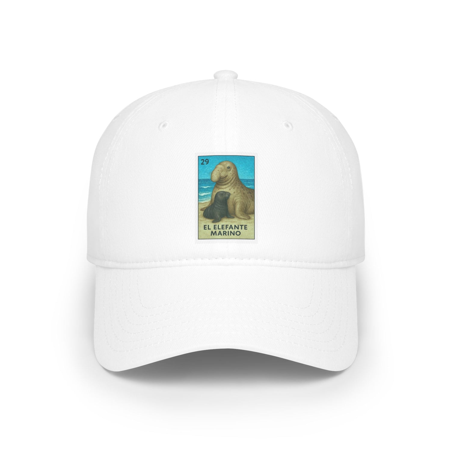 Elephant Seal Lotería Unisex - 100% Cotton Baseball Cap (El Elefante Marino)