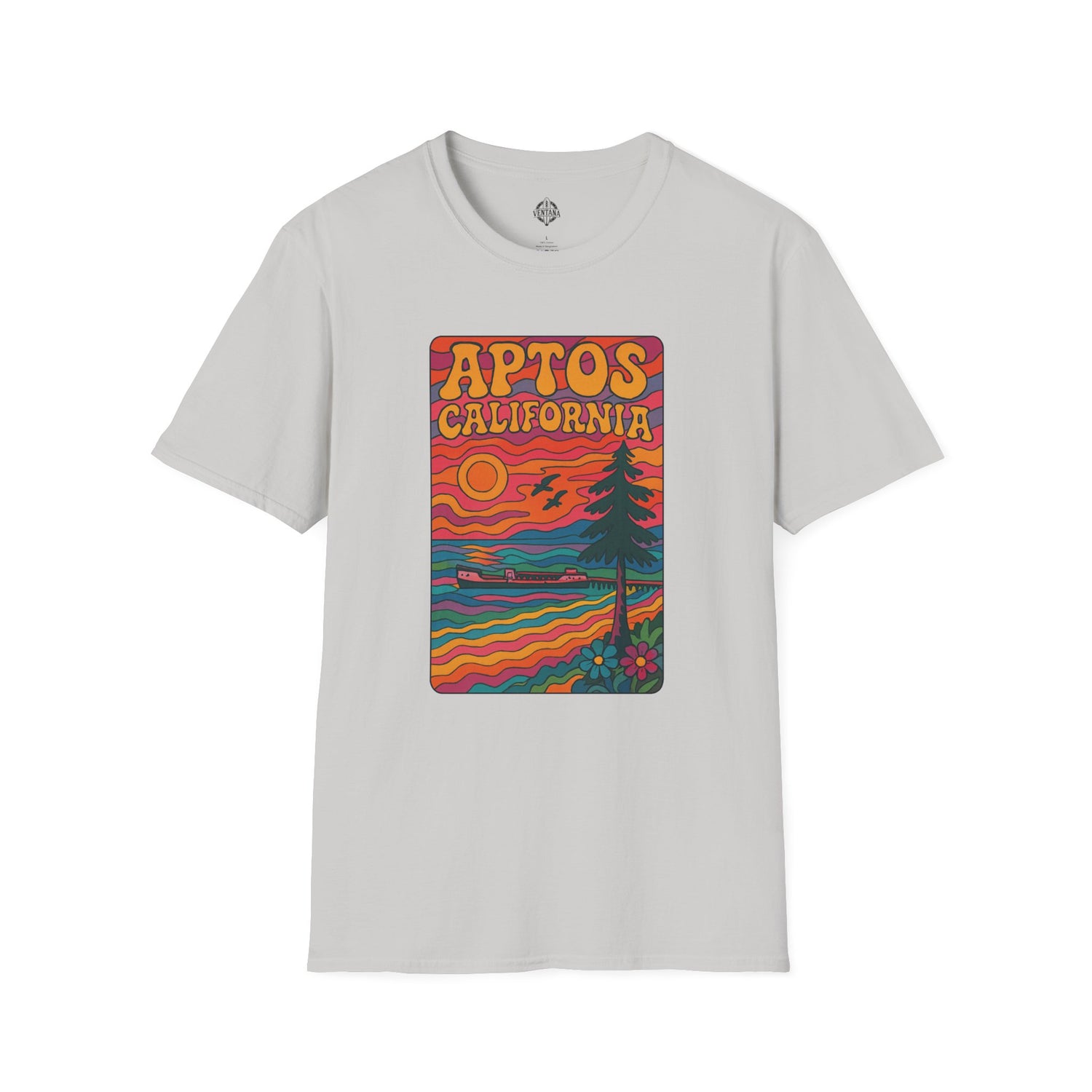 Aptos California Psychedelic Unisex - U.S. Cotton T-Shirt
