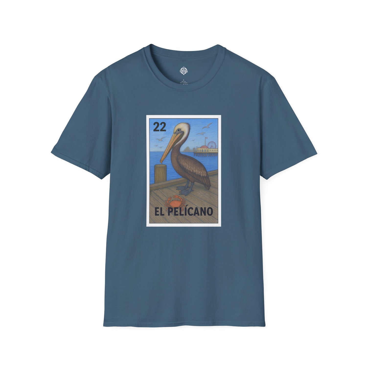 Pelican Lotería Unisex - Soft Style U.S. Cotton T-Shirt (El Pelícano)