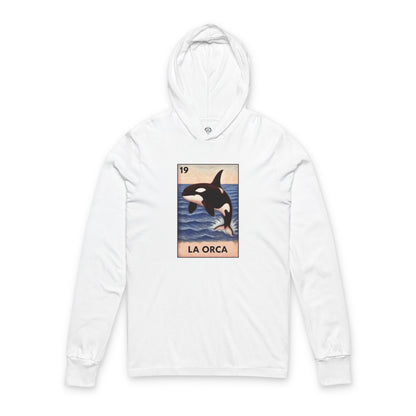 Orca Lotería Unisex - Cotton Hooded Long Sleeve Hooded T-Shirt (La Orca)