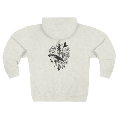 Ventana Monterey Bay by Thiago Bianchini Unisex - Zip Cotton Blend Fleece Hoodie