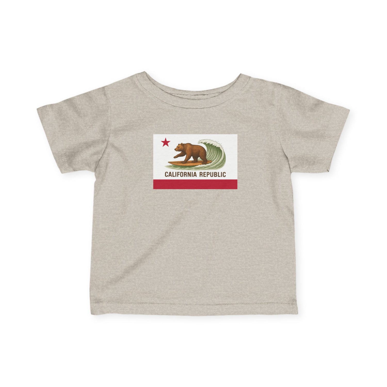 California Surfing Bear Flag - Infant 100% Cotton T-Shirt