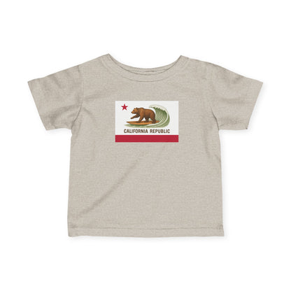 California Surfing Bear Flag - Infant 100% Cotton T-Shirt