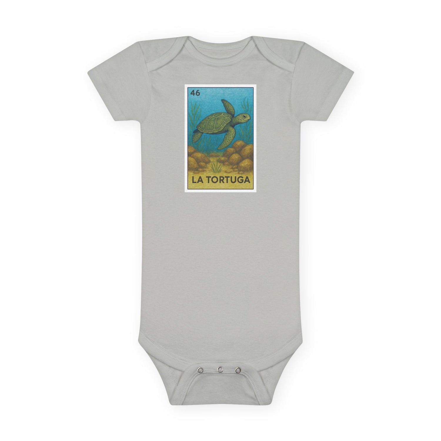 Turtle Lotería - Baby Short Sleeve 100% Cotton Onesie (La Tortuga)