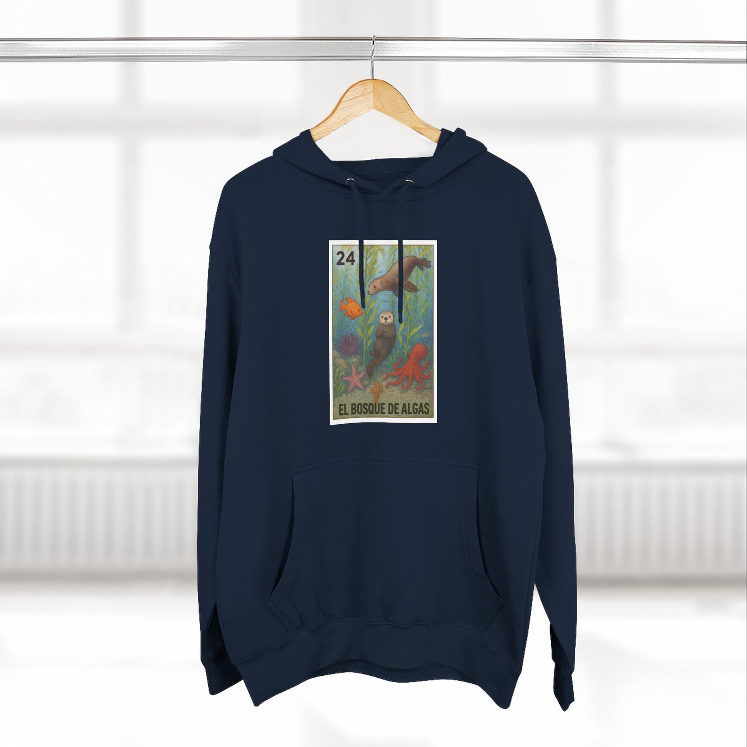 Kelp Forest Lotería Unisex - Pull-Over Cotton Blend Fleece Hoodie (El Bosque de Algas)
