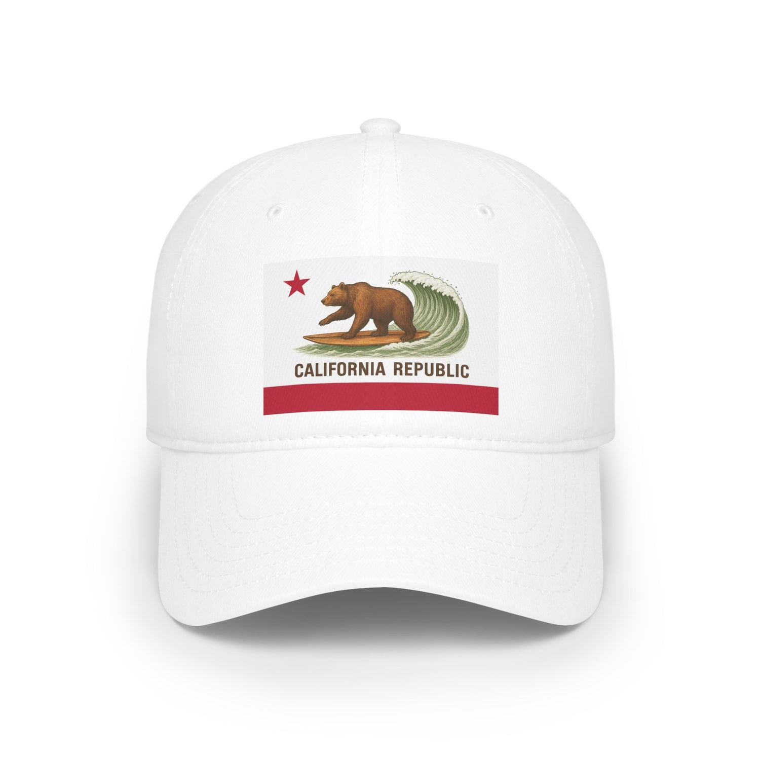 California Surfing Bear Flag Unisex - 100% Cotton Baseball Cap