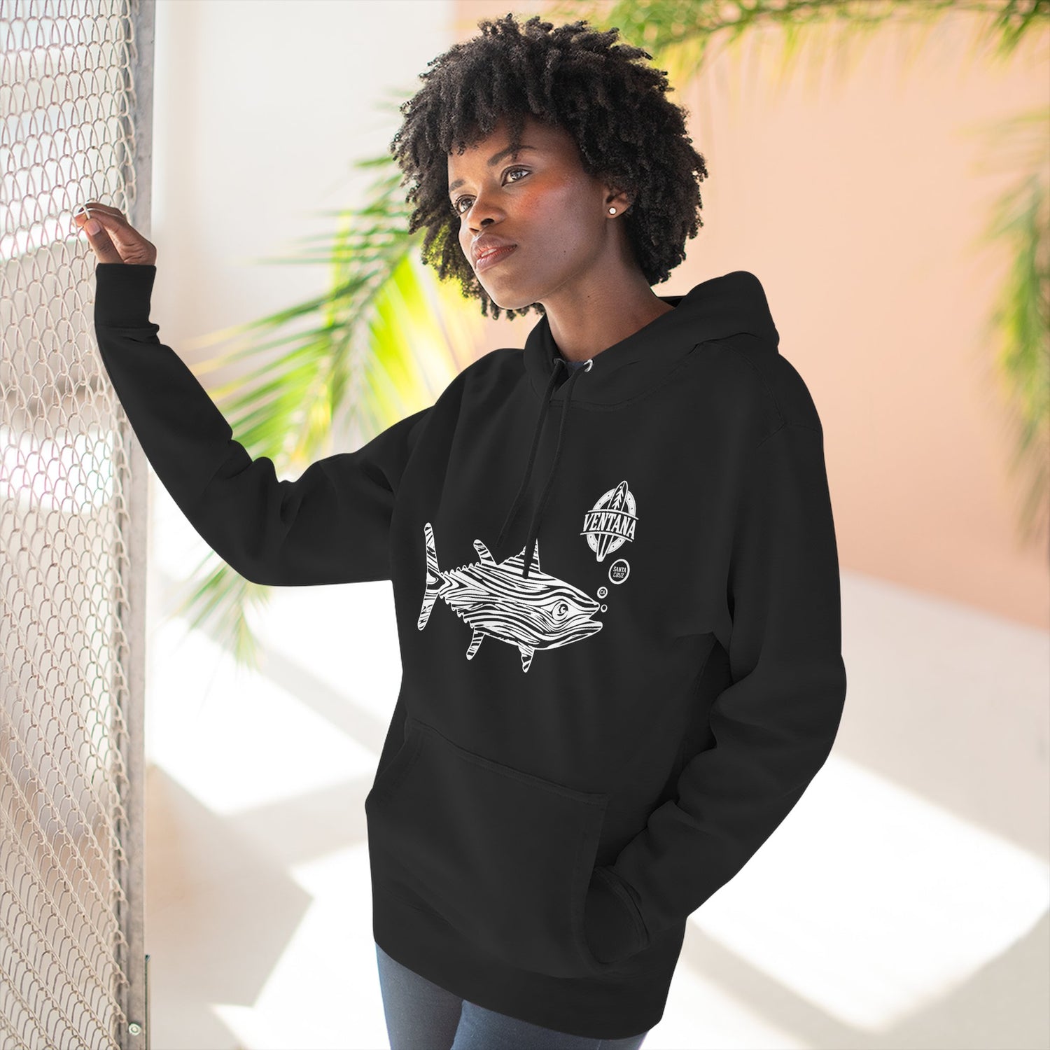 Ventana Wooden Tuna Unisex - Pull-Over Cotton Blend Fleece Hoodie