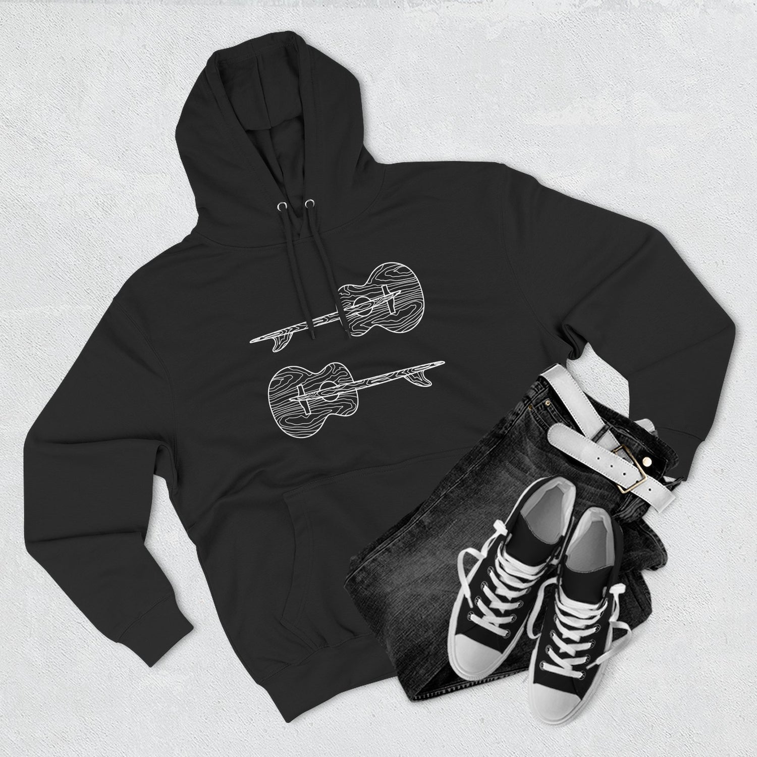 Ventana Santa Cruz Guitar Collab Unisex - Pull-Over Cotton Blend Fleece Hoodie