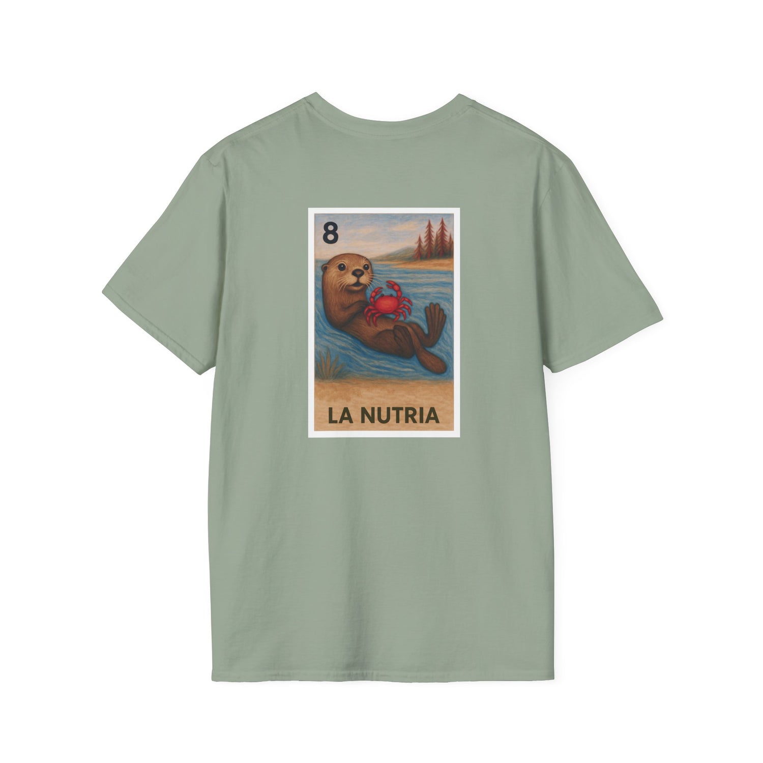 Sea Otter Lotería Unisex - Soft Style U.S. Cotton T-Shirt (La Nutria)