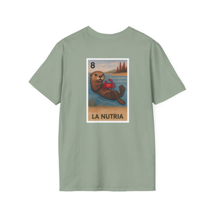 Sea Otter Lotería Unisex - Soft Style U.S. Cotton T-Shirt (La Nutria)