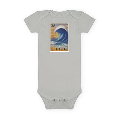 Wave Lotería - Baby Short Sleeve 100% Cotton Onesie (La Ola)