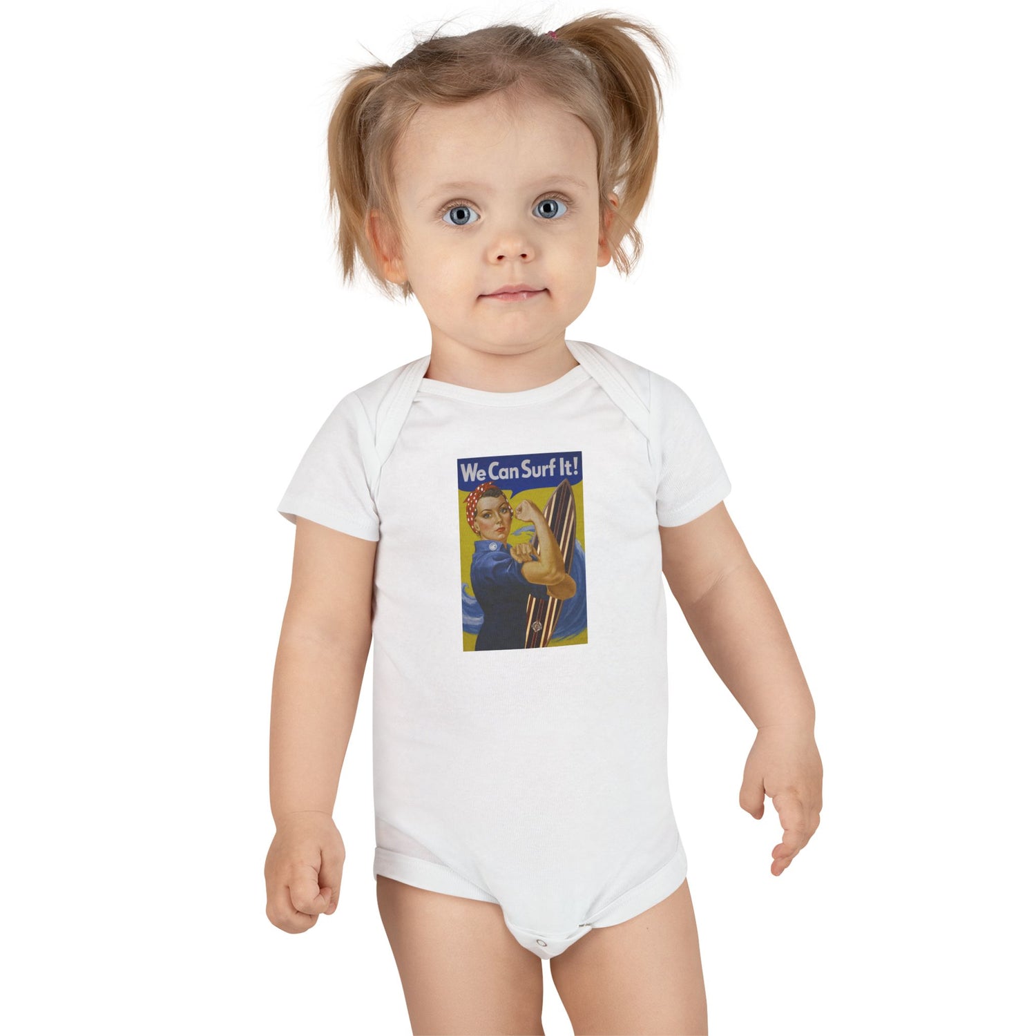 Rosie the Surfer - Baby Short Sleeve 100% Cotton Onesie