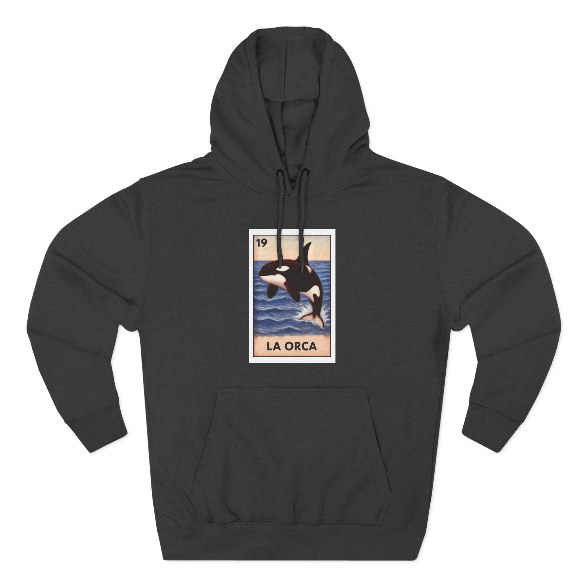 Orca Lotería Unisex - Pull-Over Cotton Blend Fleece Hoodie (La Orca)