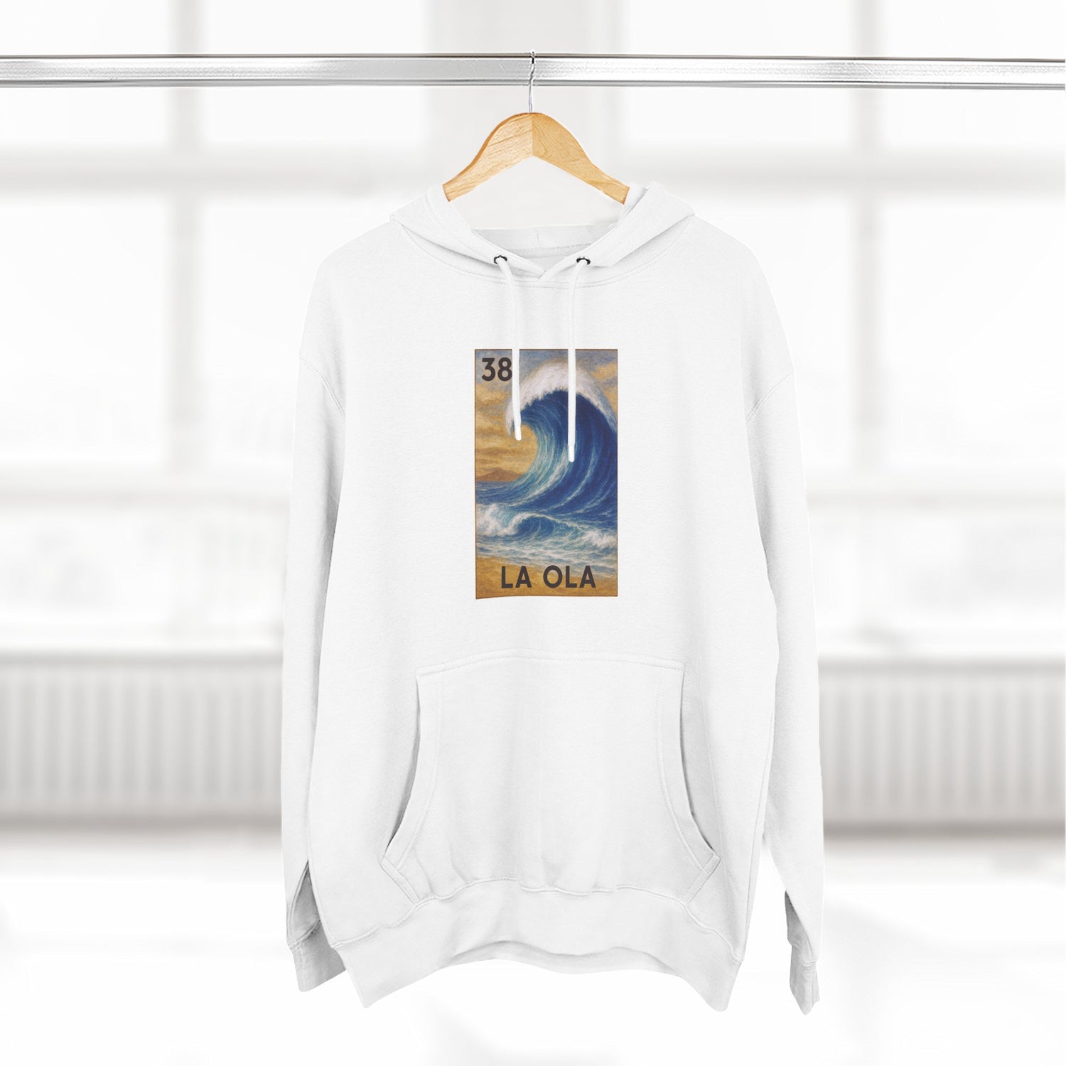Wave Lotería Unisex - Pull-Over Cotton Blend Fleece Hoodie (La Ola)